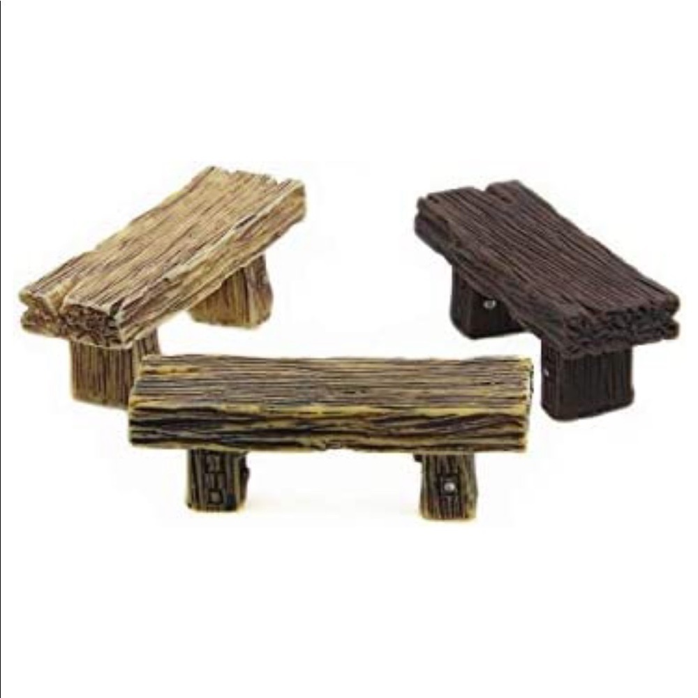 Mini Plant/Zen Garden Decorative Benches- Set Of 3
